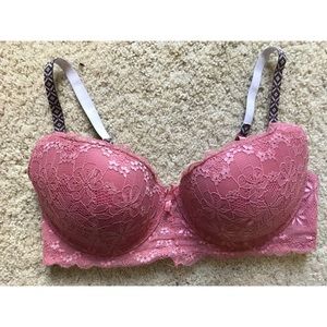 Pink lace bra